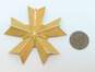 Vintage Crown Trifari Brushed Gold Tone Maltese Cross 22.5g image number 5