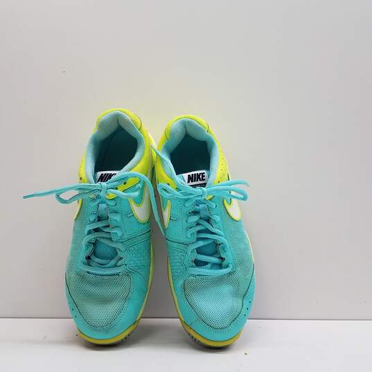Nike Women's Air Cage Court Tennis Shoes Turquoise/Volt Size 7 image number 6