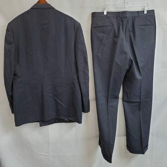 Men's charcoal gray wool jacket and suit pants image number 2