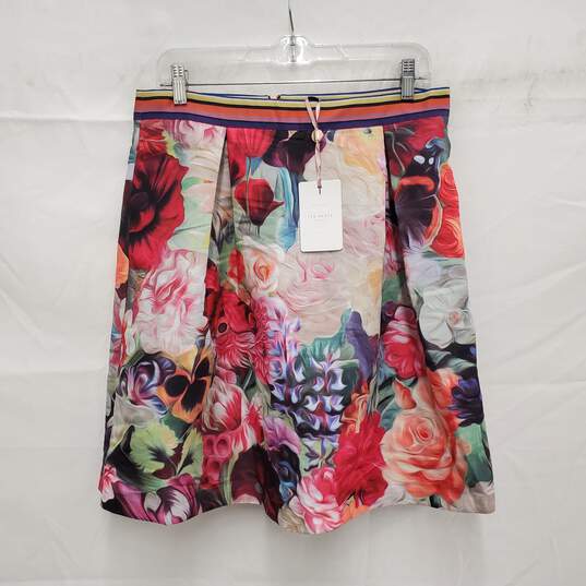 NWT Ted Baker London Kaideen Floral Swirl Mini Skirt Size 4 image number 1