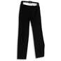 Womens Black Flat Front Pocket Stretch Straight Leg Dress Pants Size 2 image number 1