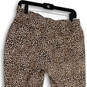 Womens White Brown Animal Print Elastic Waist Pull-On Jegging Pants Size L image number 1