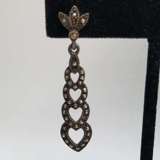 Sterling Silver Multi-Gemstone Enamel Earring + Pendant Necklace Bundle 5pcs 16.1g DAMAGED image number 4