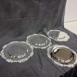 4pc Bundle of Wallace Silversmiths Grande Baroque Silverplated Charger Plates alternative image