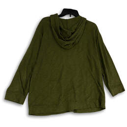 Womens Green Stretch Long Sleeve Pockets Classic Full-Zip Hoodie Size 2XL alternative image