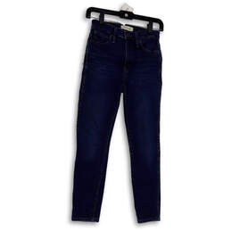 Womens Blue Denim Medium Wash Pockets Stretch Skinny Jeans Size 24