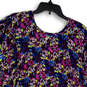 NWT Womens Multicolor Abstract Flutter Sleeve Round Neck Blouse Top Size S image number 3