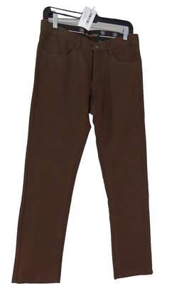 NWT Womens Brown Flat Front Straight Leg Chino Pants Size 30x30