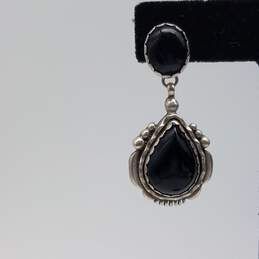 Sterling Silver Black Onyx Drop Post Earrings 17.1g alternative image