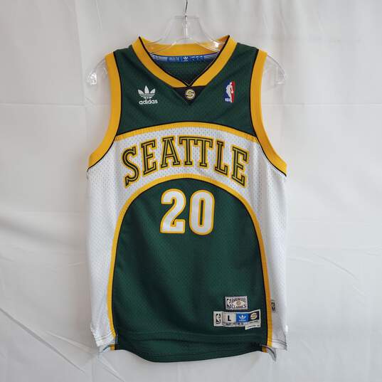 Adidas NBA Seattle Supersonics Gary Payton Basketball Jersey Size L (Length +2) image number 1