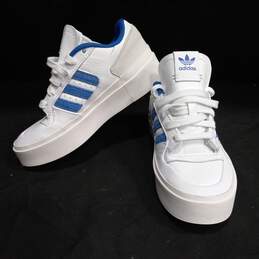White and Blue Women's Adidas Size 6