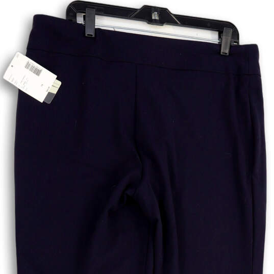 NWT Womens Blue Elastic Waist Stretch Pull-On Wide Leg Ankle Pants Size 14 image number 4