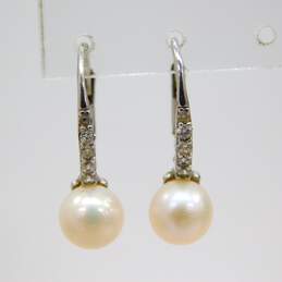 Romantic 925 Sterling Silver Pearl & Beaded Chain Necklaces & Bracelet Pearl CZ Hoop Earrings Love Rose & Heart CZ Rings 17.5g alternative image