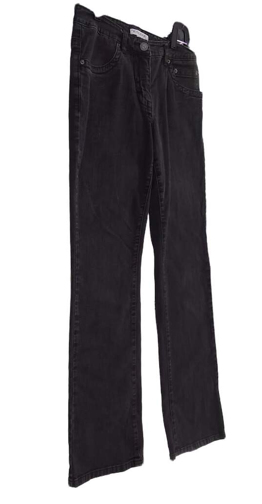 Womens Black Regular Fit 5 Pocket Design Straight Denim Jeans Size 4 image number 3