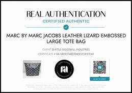 Marc by Marc Jacobs Leather Lizard Embossed Large Tote Bag w/COA alternative image