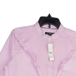 NWT Womens Pink Mandarin Collar long Sleeve Button-Up Shirt Size 8