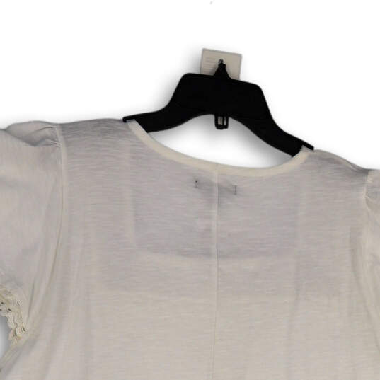 NWT Womens White Short Sleeve Square Neck Pullover Blouse Top Size 22/24 image number 4