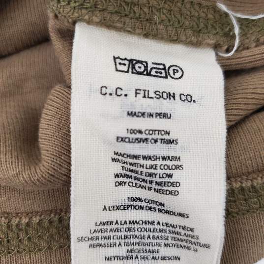 Filson's MN Long Sleeve 100% Cotton Button Brown Pullover Size SM image number 4