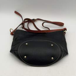 Dooney & Bourke Womens Black Brown Adjustable Strap Bottom Stud Crossbody Bag