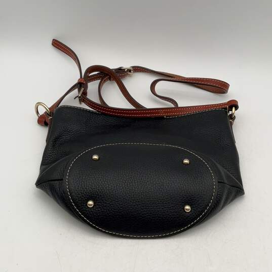Dooney & Bourke Womens Black Brown Adjustable Strap Bottom Stud Crossbody Bag image number 1