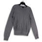 Womens Gray Knitted Stretch Long Sleeve Crew Neck Pullover Sweater Size M image number 1