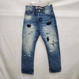 NWT Billionaire Boys Club MN's Hover Distressed 100% Cotton Blue Jeans 32 x 30