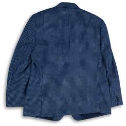 Michael Kors Mens Blue Gingham Single Breasted Two Button Blazer Size 44 alternative image