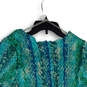 Womens Green Studded Pleated Smocked Square Neck Tunic Blouse Top Size 3X image number 3