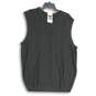 NWT Mens Black Knitted V-Neck Sleeveless Pullover Sweater Size XL image number 1