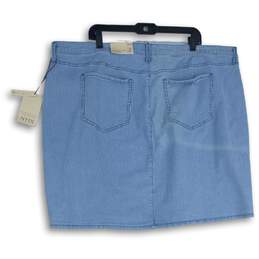 NWT NYDJ Womens Blue White Striped Pockets Straight & Pencil Skirt Size 24W alternative image