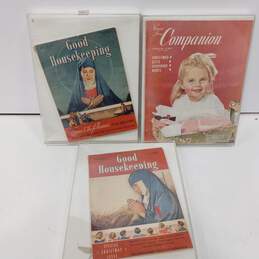 Bundle of 3 Vintage Housekeeping Magazines In Cases