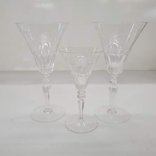 Grape Motif Glass Goblets Set of 3 image number 1