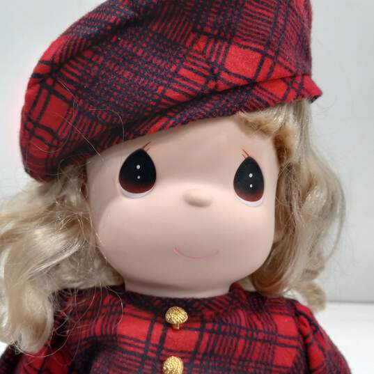 Precious Moments Erica Holiday Doll In Plaid Dress & Matching Beret image number 6