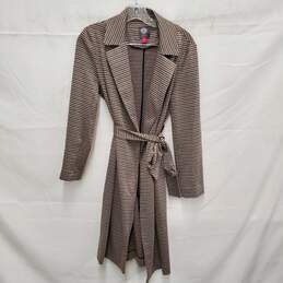 Vince Camuto WM's Houndstooth Elegant Trench Coat Size XS