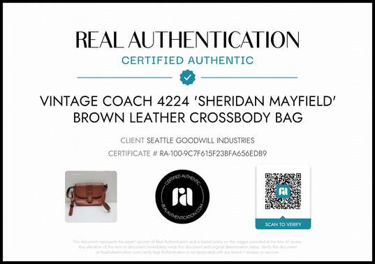 Vintage Coach 4224 'Sheridan Mayfield' Brown Leather Crossbody Bag AUTHENTICATED image number 2