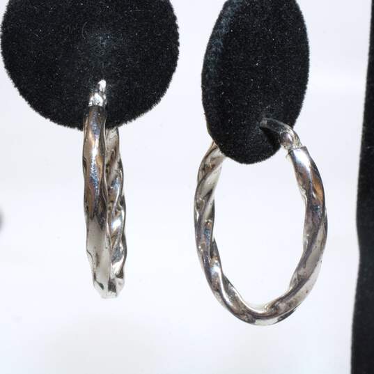 Sterling Silver Hoop Earrings Set Of 3 image number 2