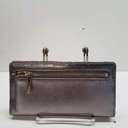 Kate Spade Highland Drive Legacy Silver Metallic Leather Bifold Zip Envelope Wallet alternative image