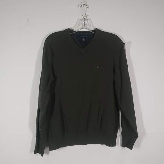 Mens Regular Fit Knitted V-Neck Long Sleeve Pullover Sweater Size Medium image number 1