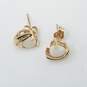 EMA 14K Gold Diamond & Opal Heart Post Earrings 2.1g image number 3