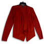 Womens Red Tight-Knit Long Sleeve Open Front Cardigan Sweater Size Medium image number 1