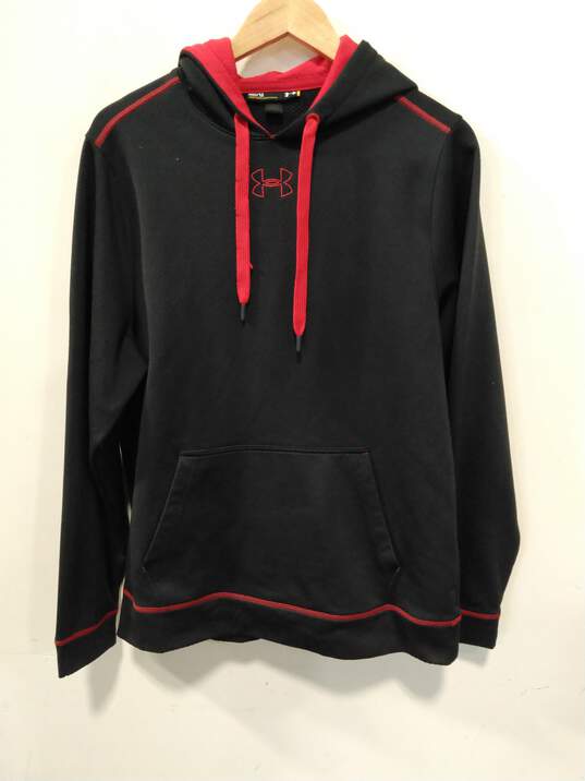 Under Armour Men's Black and Red Hoodie Size Medium image number 1