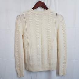 Banana Republic ivory cable knit crewneck sweater women's S alternative image