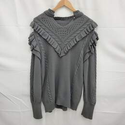 Ted Baker WM's Gray Mockable Frill Collar Sweater Size 5