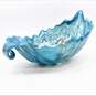 Murano Style Large Art Glass Blue Gold Sparkle Console Serving Dish image number 3