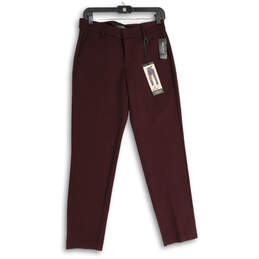 NWT Womens Purple Flat Front Slash Pocket Trouser Pants Size 2/26