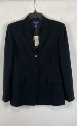 NWT Ann Taylor Womens Black Pockets Single Breasted Blazer Jacket Size 10