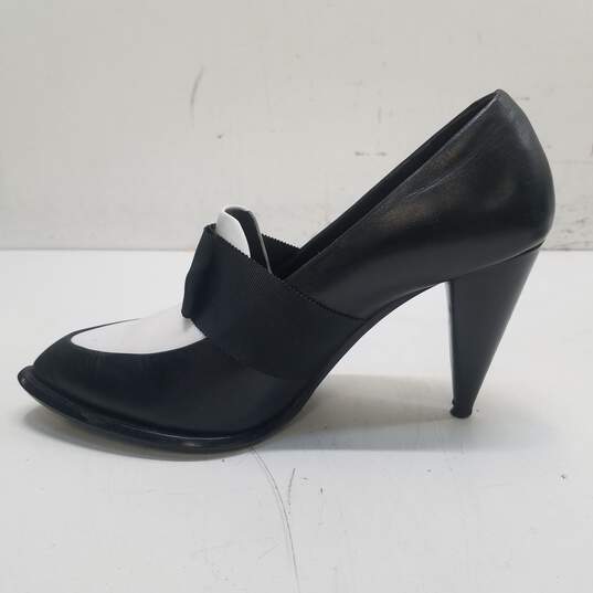 & Other Stories Leather Bow Heels Black White 7.5 image number 2