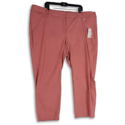 NWT Womens Pink Flat Front Welt Pocket Skinny Leg Ankle Pants Size 28R