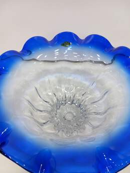 Shannon Crystal Blue Carnival Glass Bowl 13.5" Dia. alternative image