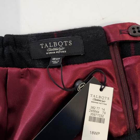 Talbots Wool Blend Plaid Skirt NWT Women's Petite Size 18P image number 3